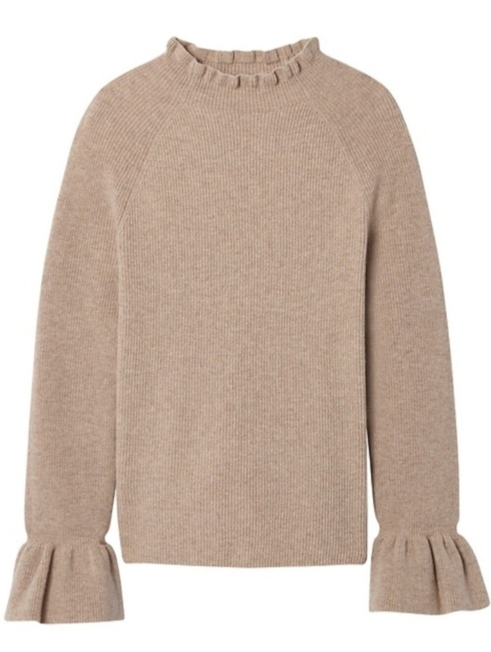 Banana Republic Merino Feather Touch Ruffle-Cuff Turtleneck Sweater Size M